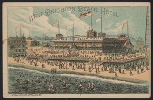 West Brighton Beach Hotel, USA (kolorowy grawerunek) autorstwa American School