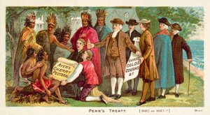 Traktat Williama Penna z Indianami północnoamerykańskimi, 1682 r autorstwa American School