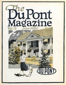 Kobieta i pies, okładka magazynu DuPont, czerwiec 1920 autorstwa American School