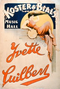 Yvette Guilbert (ok. 1869-1944) w Koster and Bials Music Hall w Nowym Jorku autorstwa American School