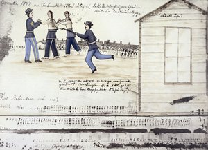 Śmierć Szalonego Konia (ok. 1842-77) w 1877 r., Fort Robinson, Nebraska (atrament na papierze)