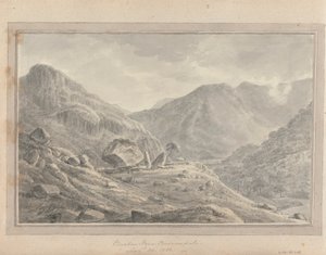 Vistas na Inglaterra, Escócia e País de Gales: Bowder Stone Borrowdale, 30 de agosto de 1802 polonês autorstwa Amos Green