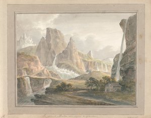 Widoki w Anglii, Szkocji i Walii: Le Grand Theatre des Alps and Glaciers autorstwa Amos Green