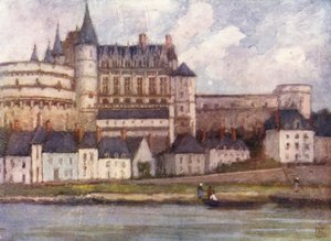 Amboise nad Loarą (kolorowa litografia)