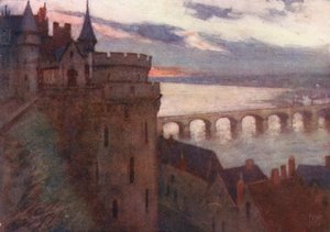 Amboise z tarasu (kolorowa litografia)