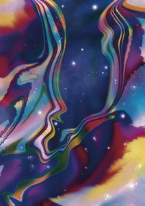 Eteryczne kosmiczne twarze autorstwa Amy Louise Baker