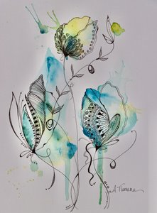 Eteryczne kwiatowe rysunki