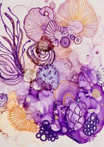 Fioletowo-złoty kwiat z bajki autorstwa Amy Tieman