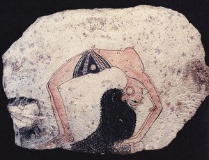 Ostracon z tańczącą dziewczyną, ok. 1200 r. p.n.e.