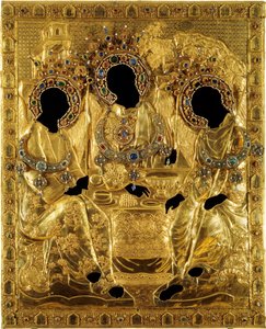 Oklad Okładka ikony Trójcy Świętej Andrieja Rublowa, 1600-1625