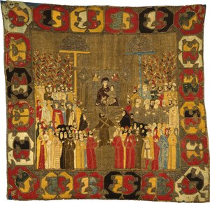 Procesja w Niedzielę Palmową w Moskwie 8 kwietnia 1498 r. Zoe Palaiologina z pozostawionymi córkami, Iwan III, Elena Wołoska, D, 1498