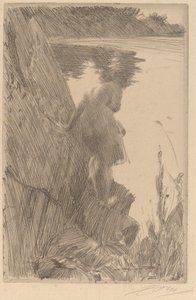 Kąpiący się III Kąpiący się z tyłu, 1896. autorstwa Anders Leonard Zorn