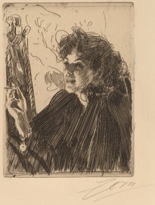 Dziewczyna z papierosem, 1891. autorstwa Anders Leonard Zorn