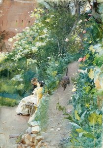 W ogrodzie Alhambry. 1887 autorstwa Anders Leonard Zorn