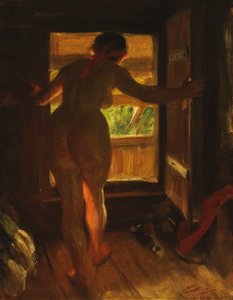 Mora Dziewczyna przy otwartych drzwiach, 1903 autorstwa Anders Leonard Zorn
