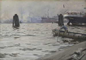 Port w Hamburgu, 1891 (wc na papierze) autorstwa Anders Leonard Zorn
