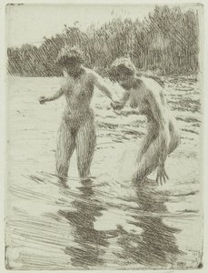 Dwie kąpiące się kobiety autorstwa Anders Leonard Zorn