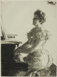Przy fortepianie autorstwa Anders Leonard Zorn