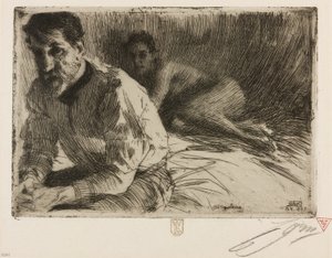 Augustus Saint Gaudens II (Saint Gaudens i jego model) autorstwa Anders Leonard Zorn