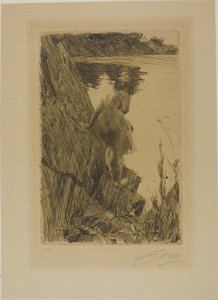 Kąpiący się (wieczór) III autorstwa Anders Leonard Zorn