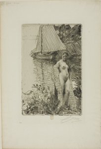 Mój model i moja łódź autorstwa Anders Leonard Zorn