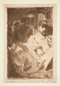 Czytanie (Pan i Pani Charles Deering) autorstwa Anders Leonard Zorn