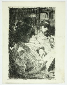Czytanie (Pan i Pani Ch. Deering) autorstwa Anders Leonard Zorn