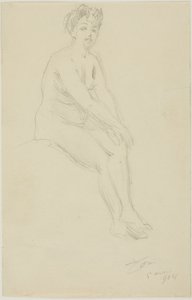 Siedząca kobieta nago autorstwa Anders Leonard Zorn