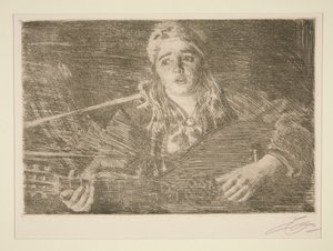 Kobieta ze szwedzką lutnią autorstwa Anders Leonard Zorn