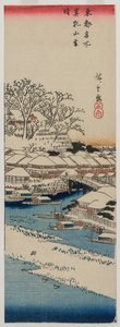 Bezchmurna pogoda po śniegu w Matsuchiyama..., koniec lat 30. lub początek lat 40. XIX wieku. autorstwa Ando Hiroshige