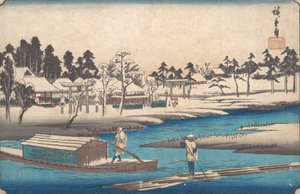 Bezchmurna pogoda po śniegu w Massaki. autorstwa Ando Hiroshige