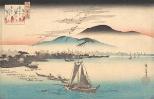 Gęsi lecące do Katady. autorstwa Ando Hiroshige
