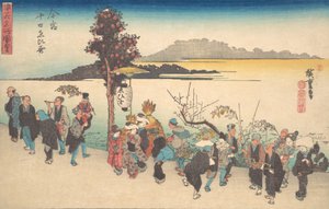 Imamiya czy Ebisu? 1828. , komar. 1828. autorstwa Ando Hiroshige