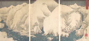 Wąwóz Kiso w śniegu. autorstwa Ando Hiroshige