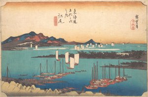 Panorama Lasu Sosnowego Miwo z Ejiri, 1834., 1834. autorstwa Ando Hiroshige