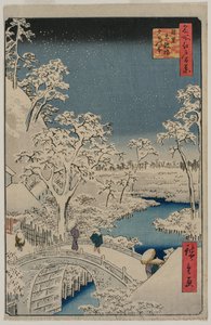 Obraz Twilight at the Drum Bridge w Meguro..., 1857.