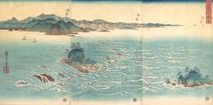 Rapids w Naruto, 1857., 1857. autorstwa Ando Hiroshige