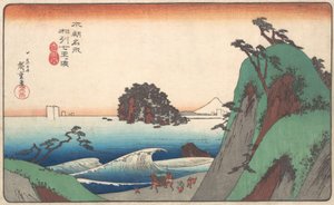 Plaża Seven-ri, prowincja Soshu. autorstwa Ando Hiroshige