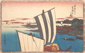 Spotkanie muszli w Shibaura. autorstwa Ando Hiroshige