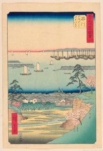 Shinagawa z serii 53 Stacje Tokaido autorstwa Ando Hiroshige