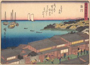 Shinagawa z serii Pięćdziesiąt trzy stacje drogi Tokaido, początek XX wieku. autorstwa Ando Hiroshige