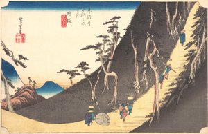 Stacja dwudziesta szósta: Nissaka, Sayo no Nakayama, z pięćdziesięciu trzech stacji..., ca. 1833-34. autorstwa Ando Hiroshige