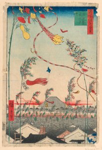 Town Prosperous with Tanabata Festival (Sichu han-ei, Tanabata matsuri) Z cyklu Sto widoków Edo autorstwa Ando Hiroshige
