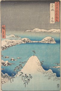 Zimowy widok Shimasaku w prowincji Iki, 1856., 1856.