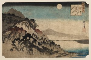 Drzeworyt - Jesienny księżyc w Ishinama, 1797-1858 autorstwa Ando Hiroshige