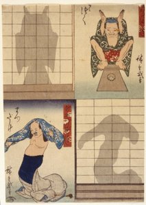 (postacie i cienie) autorstwa Ando or Utagawa Hiroshige