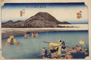 Abe River In Fuch?, nr 20 (drzeworyt) autorstwa Ando or Utagawa Hiroshige