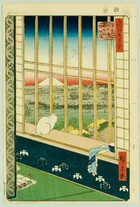 Pola Ryżowe Asakusa podczas Święta Koguta autorstwa Ando or Utagawa Hiroshige