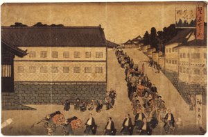 Procesja Daimyo autorstwa Ando or Utagawa Hiroshige