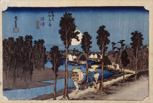 Scena zmierzchu w Numazu, nr 13 (drzeworyt) autorstwa Ando or Utagawa Hiroshige
